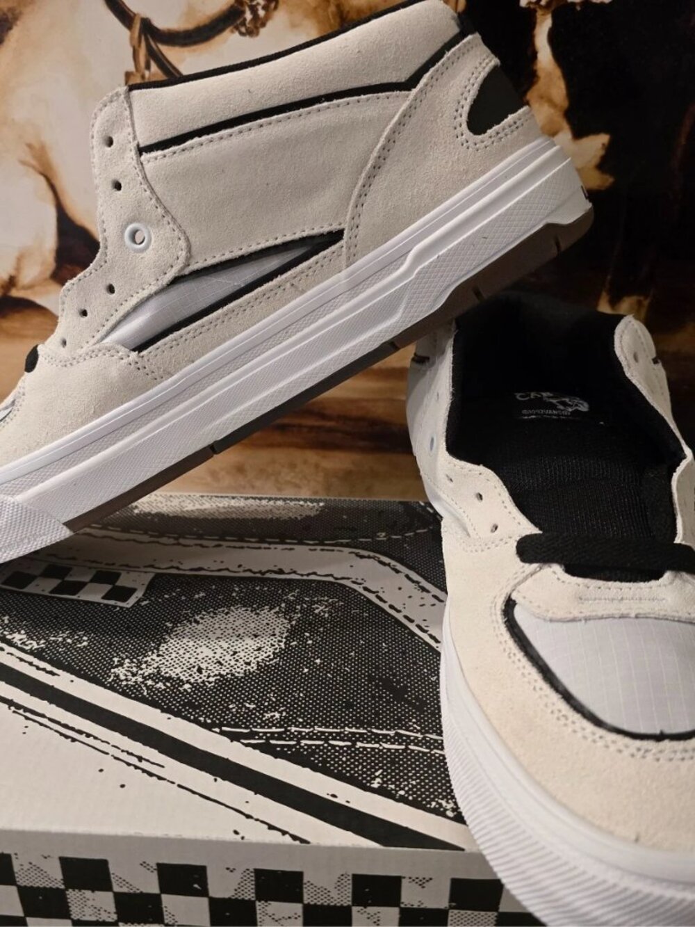 Vans Skate Half Cab Waffle Cup Shoes White Black VN000D9ZYB2 Men's Size 11 NEW